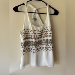 SPY Zone Exchange White Tank Top with Multicolor Beading